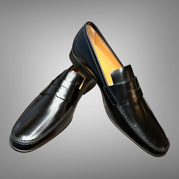 Hermes Elegant Black Tuscan Calfskin Leather Tokyo Penny Loafer EU 40 New Box